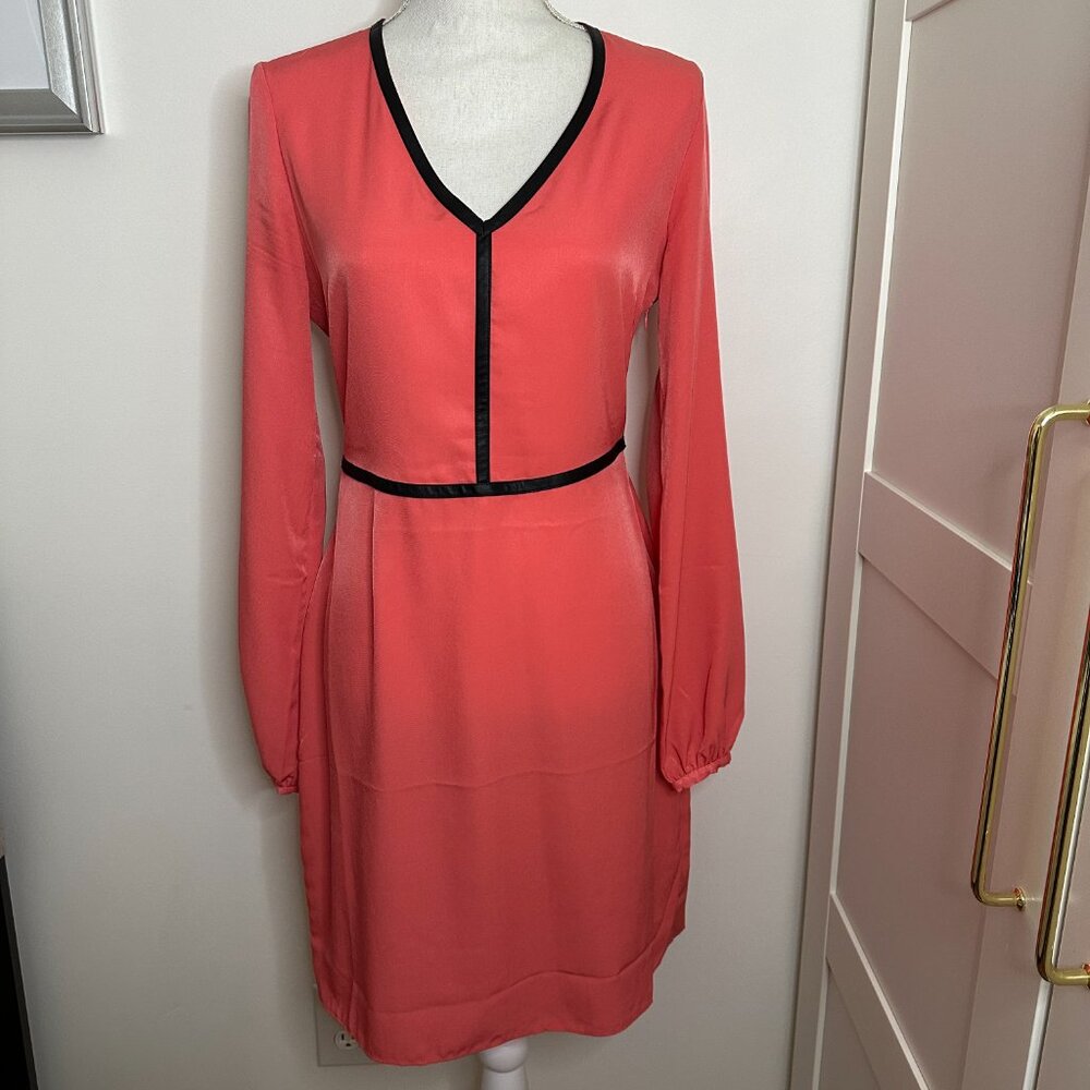 ZOA New York Long Sleeve Dress with leather detail